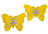 3"x 2 1/4" Yellow / Silver Embroidery Heat Transfer Iron On Butterfly Patch- Pack of 72