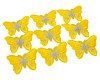 3"x 2 1/4" Yellow / Silver Embroidery Heat Transfer Iron On Butterfly Patch- Pack of 72