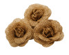 2 3/4" Brown Single Burlap Rose Flower - Pack of 36 Jute Fabric Flowers