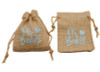 3"x4" Blue Printed "Oh Baby" Brown Burlap Baby Shower Bag - Pack of 144