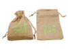 4"x6" Green Printed "Oh Baby" Burlap Baby Shower Bag - Pack of 144