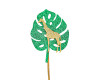 2"x 5 1/2" Green Gold Glitter Giraffe Monstera Leaf Cupcake Topper- Pack of 72