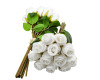 5 1/2"x 11" White Long Stem Artificial Rose Bouquet Floral Arrangement - Pack of 6 Dozens