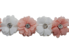 2"x 10 yards Blush and White 3D Flower Rhinestone Organza Trim