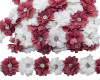 2"x 10 yards Mauve and White 3D Flower Rhinestone Organza Trim