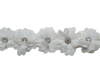 2"x 10 yards White 3D Flower Rhinestone Organza Trim