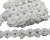 2"x 10 yards White 3D Flower Rhinestone Organza Trim