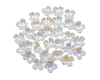 1/2" White Loose Acrylic Art Craft Flower Bead Caps (1-Pound)