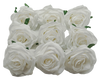 3 1/2" White Single Short Stem Artificial Silk Bouquet Roses - Pack of 12