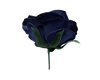 3 1/2" Navy Blue Single Short Stem Artificial Silk Bouquet Roses - Pack of 12