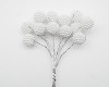 1/2"x 5" White Round Pearl Cluster Billy Balls Flower Spray - Pack of 48