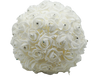 10 1/2"x 11" White Soft Foam Rose Rhinestone Bouquet - 1 Piece