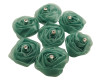 2" Hunter Green Rolled Organza Flowers with Clear Rhinestone - Pack of 120