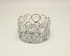 2.5" Silver Round Glass Crystal Miniature Tealight Candle Holder - Pack of 10