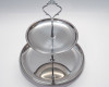 9.5" Silver Two-Tier Metal Dessert Cupcake Holder Tray - Pack of 1