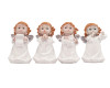 3" White Dressed Silver Wings Standing Poly Resin Angel - Set of 4 Figurines