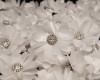 2" Wide White Single Rhinestone Center 3D Satin Flower - Bag of 100 Pieces