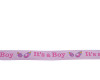 3/8" x 25 Yards Lavender / Pink It's a Boy Baby Printed Shower Satin Gift Ribbon - Pack of 15 Rolls