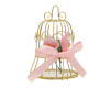 2 3/4" x 4" Gold Metal Pink Bow Bell Cage - Pack of 12