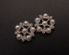 1" Silver Crystal Rhinestone Floral Wedding Charm with Faux Pearls - Pack of 12