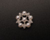 1" Silver Crystal Rhinestone Floral Wedding Charm with Faux Pearls - Pack of 12
