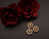 3/4" Gold Crystalized Rhinestone Cute Flower Charm Brooch - Pack of 12