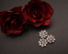 3/4" Silver Crystalized Rhinestone Cute Flower Charm Brooch - Pack of 12