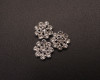 3/4" Silver Crystalized Rhinestone Cute Flower Charm Brooch - Pack of 12