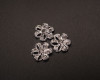 1" Silver Shiny Rhinestone Floral Jewelry Charm Brooch Pin - Pack of 12