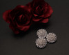7/8" Silver Rhinestone DIY Craft Flower Charm Brooch - Pack of 12