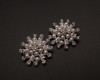 2" Silver Flower Brooch with Clear Rhinestones and White Faux  Pearl - Pack of 12