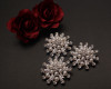 2" Silver Flower Brooch with Clear Rhinestones and White Faux  Pearl - Pack of 12