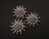 2" Silver Flower Brooch with Clear Rhinestones and White Faux  Pearl - Pack of 12