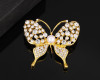 1 7/8"x 1 5/8" Gold Ornate Bridal Butterfly Brooch Pin - Pack of 12