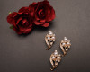 1"x 1 3/4" Old Gold Crystal Vintage-Inspired Leaf Brooch - Pack of 12
