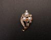 1"x 1 3/4" Old Gold Crystal Vintage-Inspired Leaf Brooch - Pack of 12
