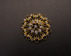 1 3/4" Gold Gorgeous Studded Floral Brooch Pin - Pack of 12