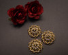 1 3/4" Gold Gorgeous Studded Floral Brooch Pin - Pack of 12