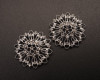 1 3/4" Silver Gorgeous Studded Floral Brooch Pin - Pack of 12