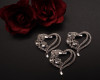1 5/8" Silver Dazzling Heart-Shaped Brooch Pin - Pack of 12