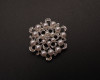 2" Silver Flower Brooch with White Faux Pearl and Clear Rhinestones - Pack of 12