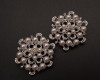 2" Silver Flower Brooch with White Faux Pearl and Clear Rhinestones - Pack of 12