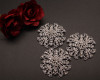 2 5/8" Silver Dazzling Vintage Flower Brooch Pin - Pack of 12