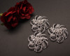 2 3/8" Silver Decorative Flower Brooch with Clear Rhinestones - Pack of 12