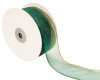 1.5"x25 yards Hunter Green/Gold Organza Pull Bows Gift Ribbon - Pack of 5 Rolls