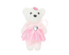 4.5" Tall Pink Bow Skirt White Foam Baby Shower Bear - Set of 10 Bears