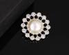 1" Silver Ornate Pearl Flower-Like Brooch - Pack of 12