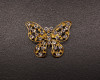1 7/8" Gold Rhinestone Studded Buttefly Brooch - Pack of 12