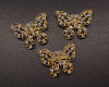 1 7/8" Gold Rhinestone Studded Buttefly Brooch - Pack of 12