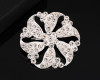 2" Silver Elegant Flower Rhinestone Brooch - Pack of 12 2" Silver Elegant Flower Rhinestone Brooch - Pack of 12